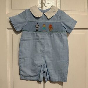 Wizard of Oz Smocked 12 Months One Piece Romper Collar Boys Outfit